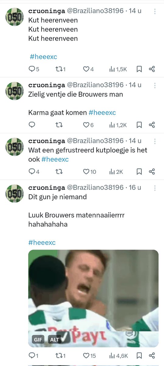 TheSeek82's tweet photo. De overwinning is alleen maar mooier als je weet dat er ergens in Groningen, op een zolderkamertje, iemand schuimbekkend in zijn pyjamaatje achter de tv zat. #HEEexc https://t.co/4nyVt1JgLH