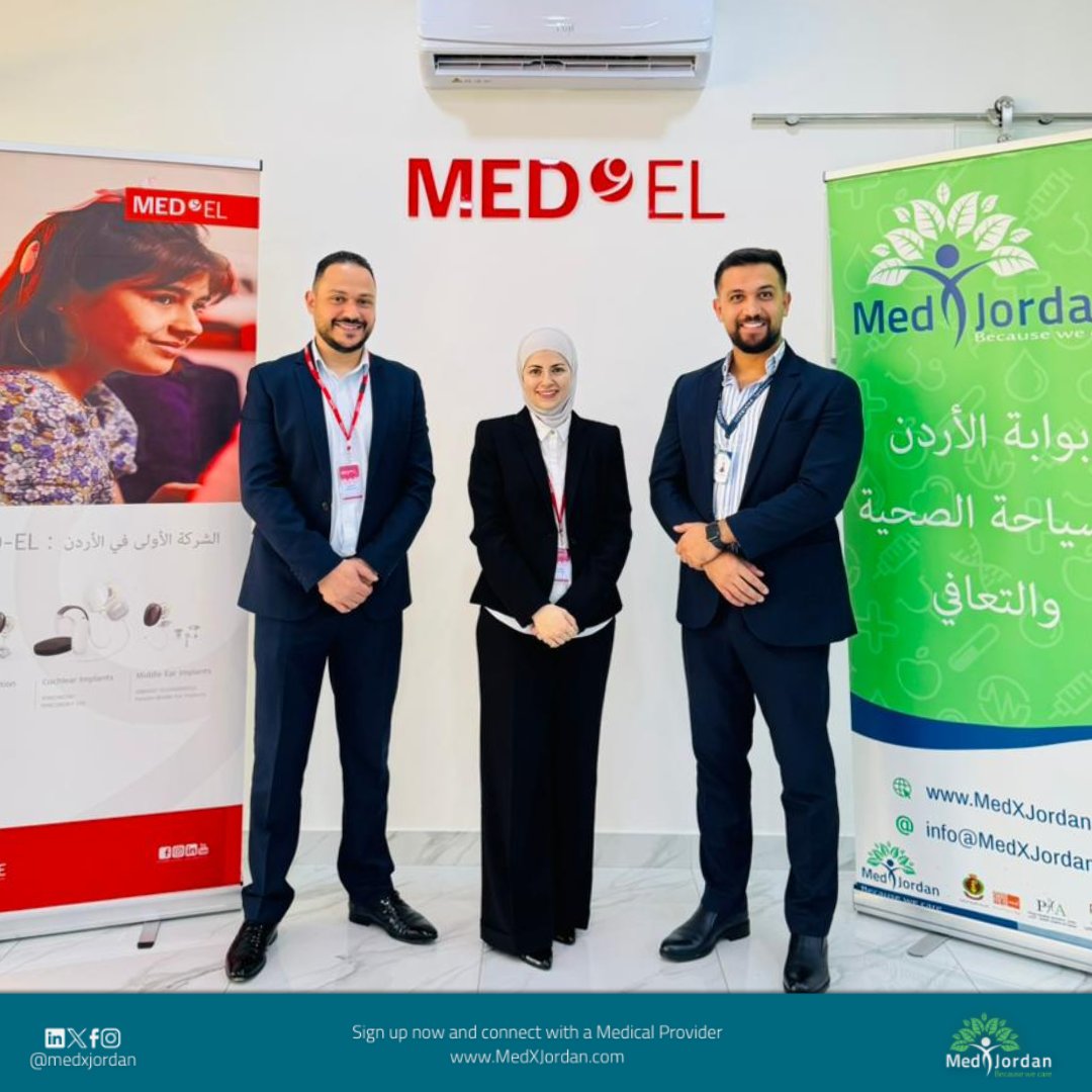 خطوة مهمة نحو رعاية سمعية متكاملة ومتقدمة🎧🩺
يسرّنا الإعلان عن توقيع اتفاقية تعاون بين #ميدكس_الأردن و #ميد_ئل، الشركة الرائدة عالميًا في مجال الحلول السمعية المتقدمة.
تهدف هذه الشراكة إلى تعزيز خدمات زراعة القوقعة في الأردن وتسهيل وصول المرضى إلى أحدث التقنيات السمعية العالمية.
