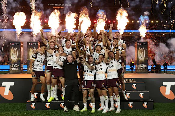 SCContributors's tweet image. Congratulations to Brisbane Broncos. Their fans will be celebrating big time! Another come from behind win. Another very entertaining game and Reece Walsh was the obvious choice for the Clive Churchill Medal.
#NRLGrandFinal