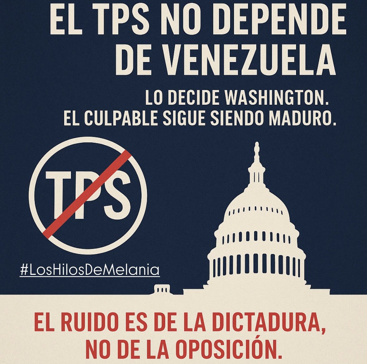 🧵 Vamos a hablar claro sobre el TPS y la absurda acusación de que “María Corina tiene la culpa”.

Porque si algo sobra en esta tragedia venezolana, son los intentos de culpar a quien no toma las decisiones.

1️⃣ El TPS (Estatus de Protección Temporal) es una figura creada y