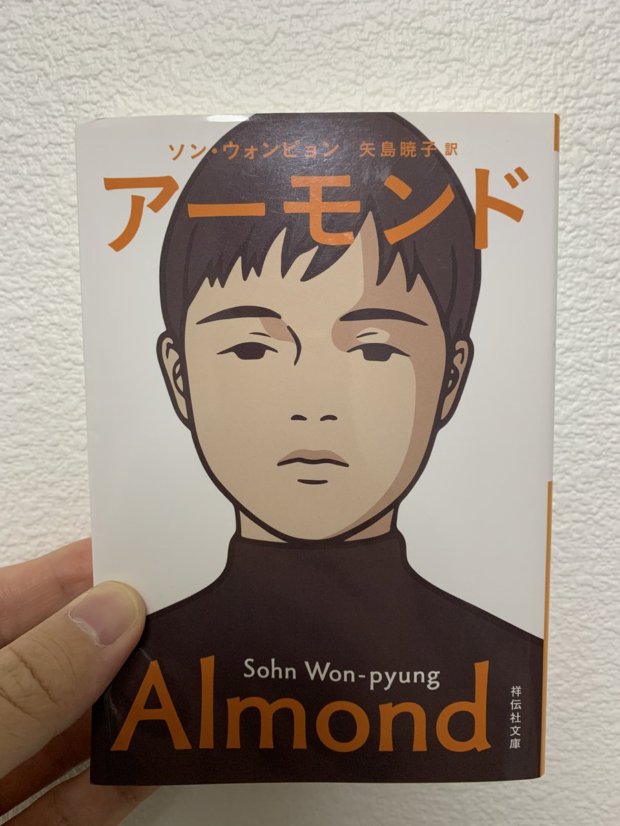 #読了  アーモンド/ソン•ウォンピョン

失感情症の高校生がある同級生と出会うことで心の何かが変わっていく…

感覚ではなく丸暗記で平凡を演じようとすることの難しさ。
どんなに理解し難いあの人も人の心を持っているはず。

「お母さんっていうのは頭がいいもんなんだよ」