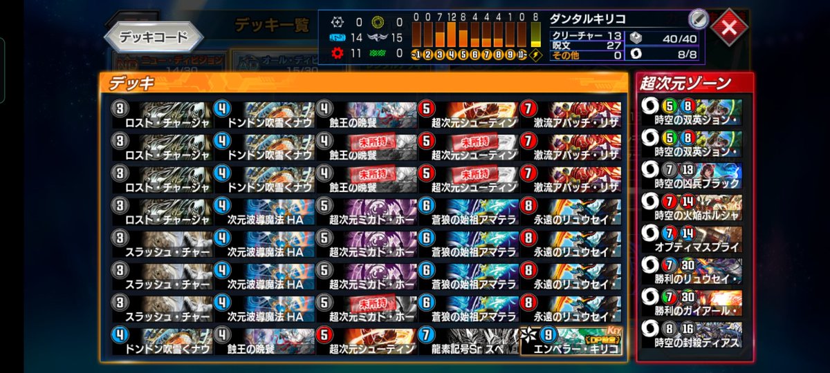 ▽デッキ名
ダンタルキリコ
▽特徴
ロスチャ→ホール→アマテラスダンタルとすることで緑抜きでもキリコを素早く出すことができるようになったぞ!
▽思い
出し先が難しい
#デュエプレデッキビルド杯