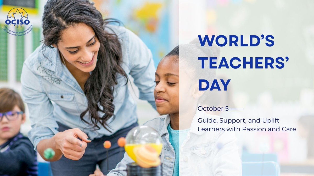 Happy World Teachers’ Day!  

At OCISO, we are especially grateful to our LINC instructors and volunteers for their dedication to empowering newcomers through language and learning. Thank you for everything you do. 

Learn more about our LINC programs: ow.ly/fAcw50WJWk0