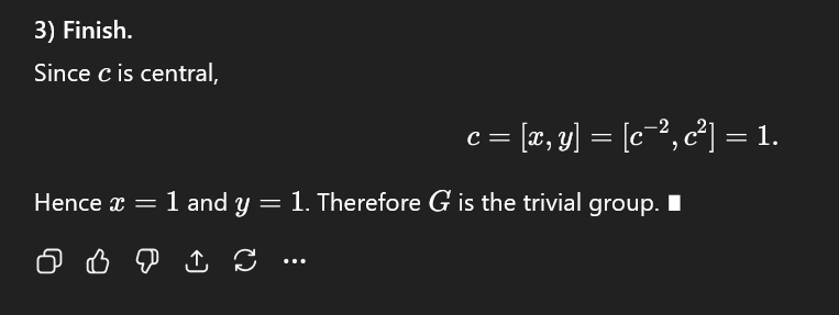 ASM65617010's tweet image. I confirmed that GPT-5 Pro can solve Yu Tsumura’s 554th Problem. I explicitly asked it not to use search.
The proof differs from the one shown by @nasqret and took 13 minutes and 40 seconds. (I’m not an expert, but it looks correct to me.)
