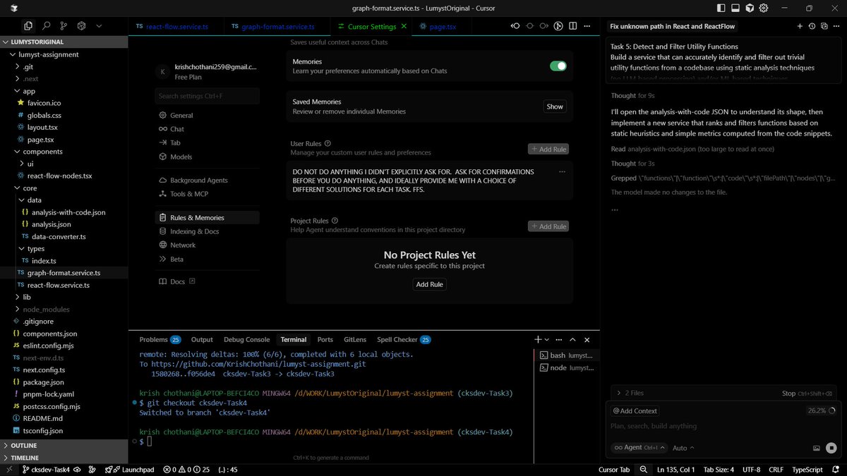 ChothaniKrish25's tweet image. First Time use @cursor_ai
I loved it ....