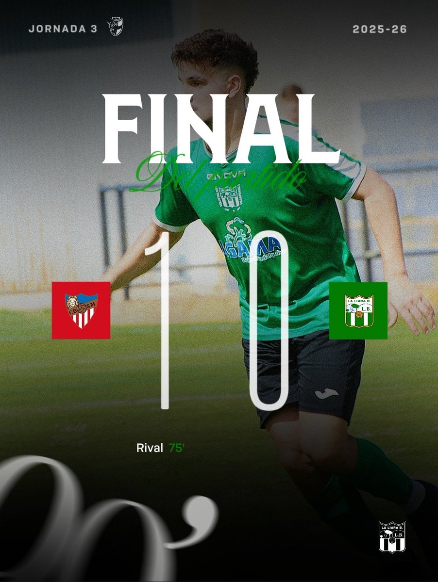 90+1'' ⏱️ Final del partido con derrota en El Saucejo.

🔴 <a href="/CDSanMarcos/">C.D. San Marcos</a> 1-0 <a href="/LaLiaraBpie/">La Liara Balompié</a> 💚

#2AndaluzaSeniorJ3 #Temporada202526