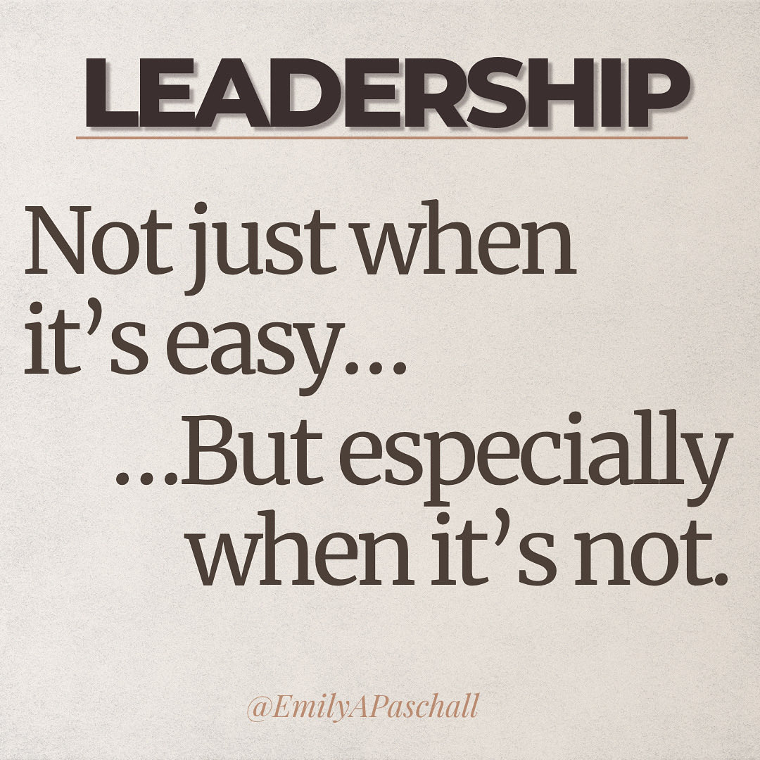 EmilyAPaschall's tweet photo. Take the risk.
Fall flat if you have to.
Get back up.
Learn from it.
Do it again.

That’s leadership —
not just when it’s easy,
but especially when it’s not. https://t.co/qtWXSkiNd5