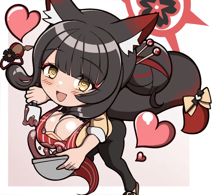 バレンタインチョコに愛をこめるワ力モちゃんを描きました!!!