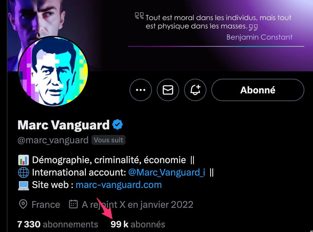 Plus que 1000 places pour faire partie des 100 000 premiers abonnés à <a href="/marc_vanguard/">Marc Vanguard</a>. Dépêchez-vous, il n'y en aura pas pour tout le monde.