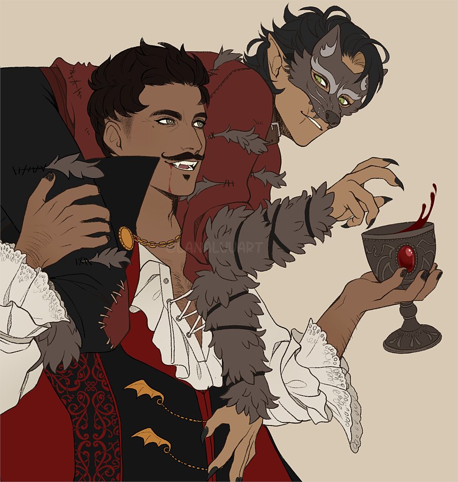 Fighting some art block so have some old halloween Pavellan from last year. 🦇🐺
#DragonAge