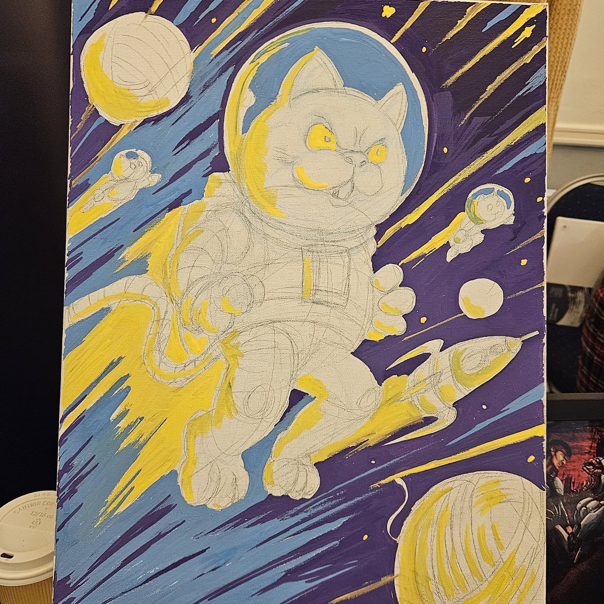 How it started... Cosy little corner of Play Expo, Blackpool, meeting some lovely folks and drawing kittens with jetpacks...