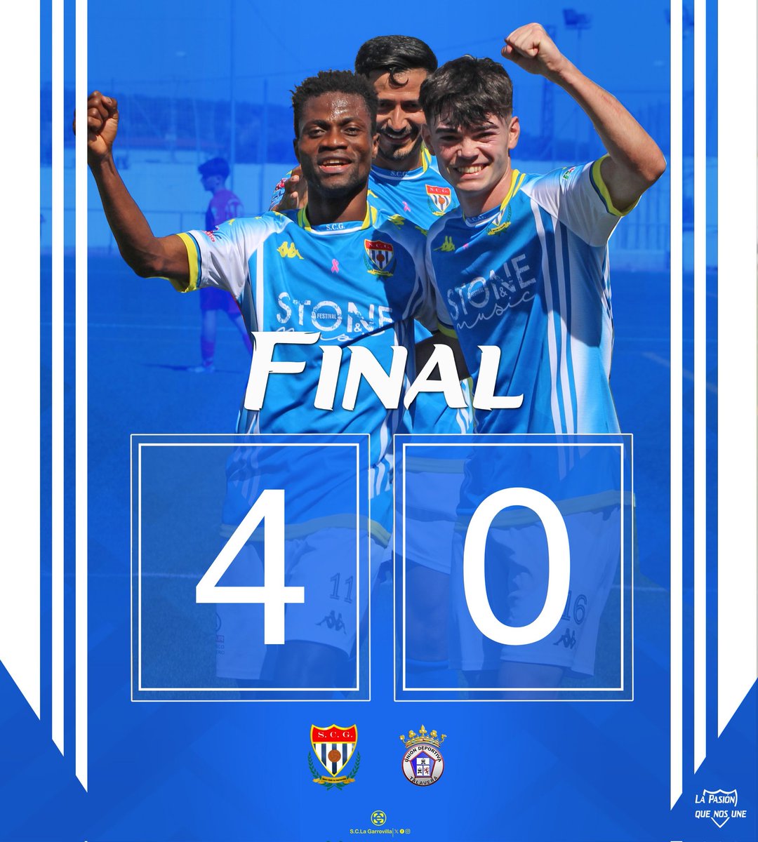 <a href="/UDTalaveraReal/">UDTalavera</a> 🏟️ ¡FINAL DEL PARTIDO!

<a href="/SCGarrovilla/">S. C. La Garrovilla</a>  4 - 0  <a href="/UDTalaveraReal/">UDTalavera</a>

⚽ 1-0: Enmanuel (12') 

⚽ 2-0: Cisco (61') 

⚽ 3-0: Adrián (66', penalti) 

⚽ 4-0: Adrián (93')