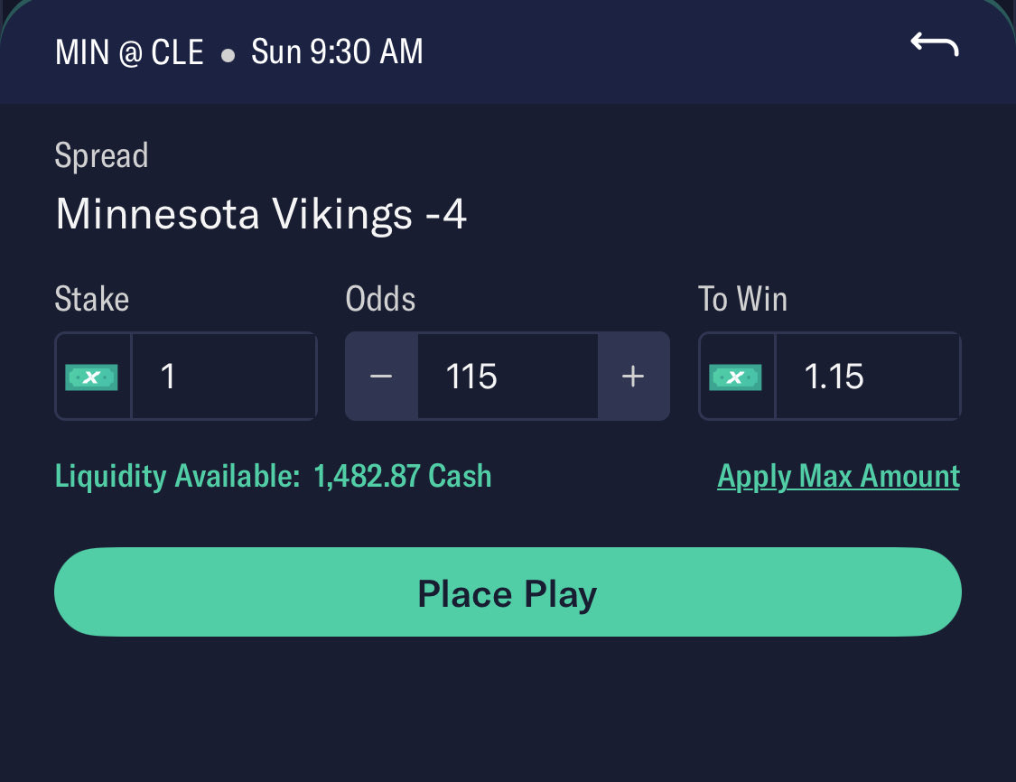 DataBased_Bets's tweet photo. @Dataman422 @juice_reel @KuttBet Vikings -4 1u/1.15u
Broncos +4 1u/1.05u
Titans +7.5 1u/.93u
Saints -1.5 1u/.9u
Chiefs -3.5 1u/.92u https://t.co/EuiT0Gx7jj