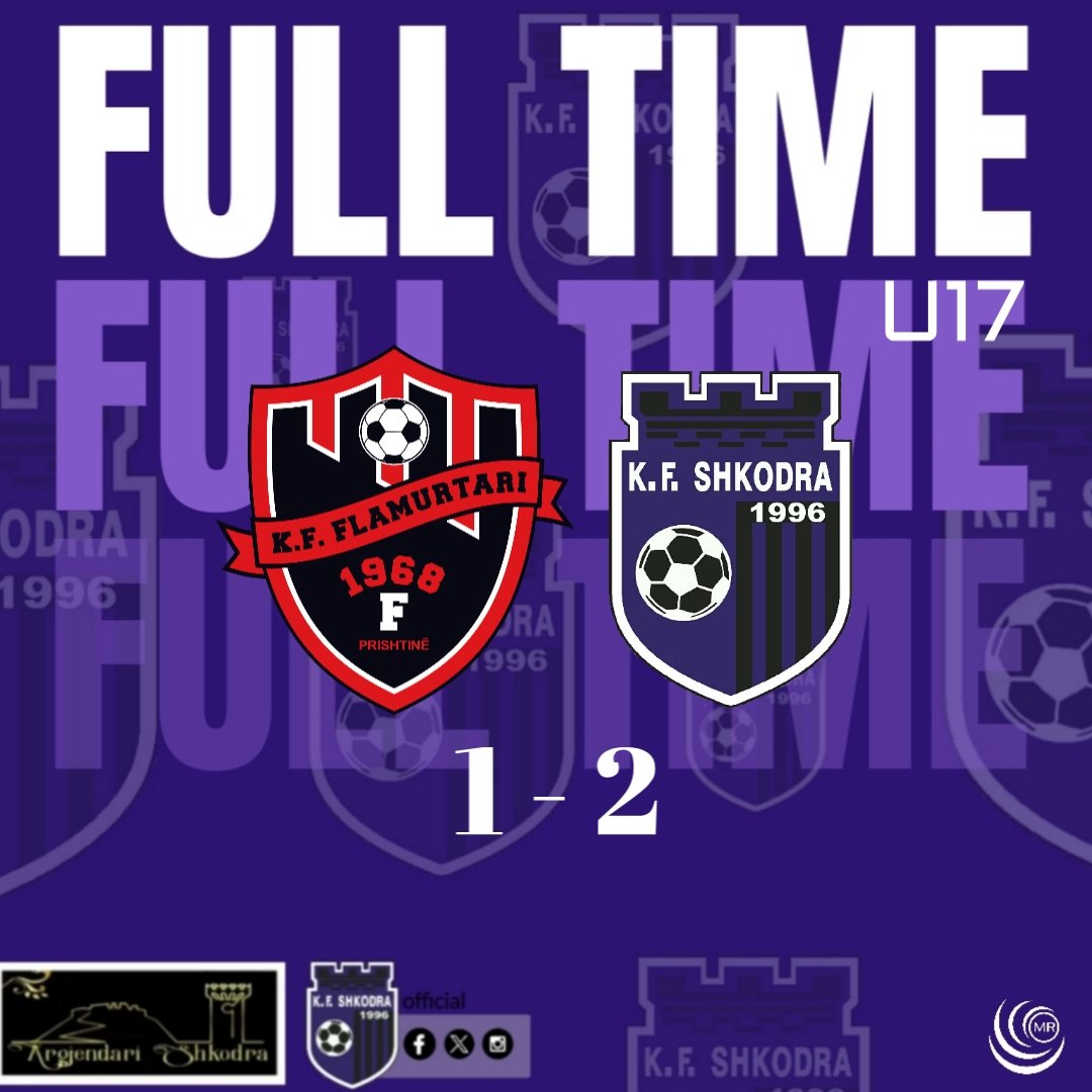 ⏱️ 90' Full Time 

U17 | KF Flamurtari - KF Shkodra 1-2

#nejemishkodra 🐾