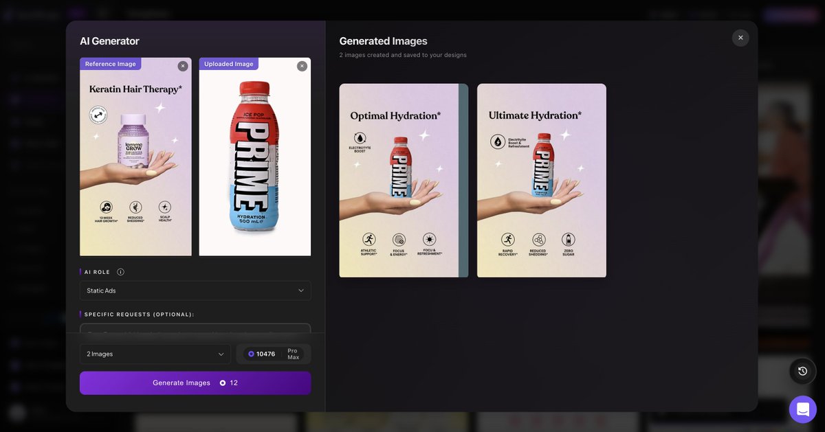 AI can create prefect image ads now!  

Introducing  "Quickdesign 2.0" &amp; Banana AI

Retweet &amp; Comment “QUICK” 

I'll send full guide!