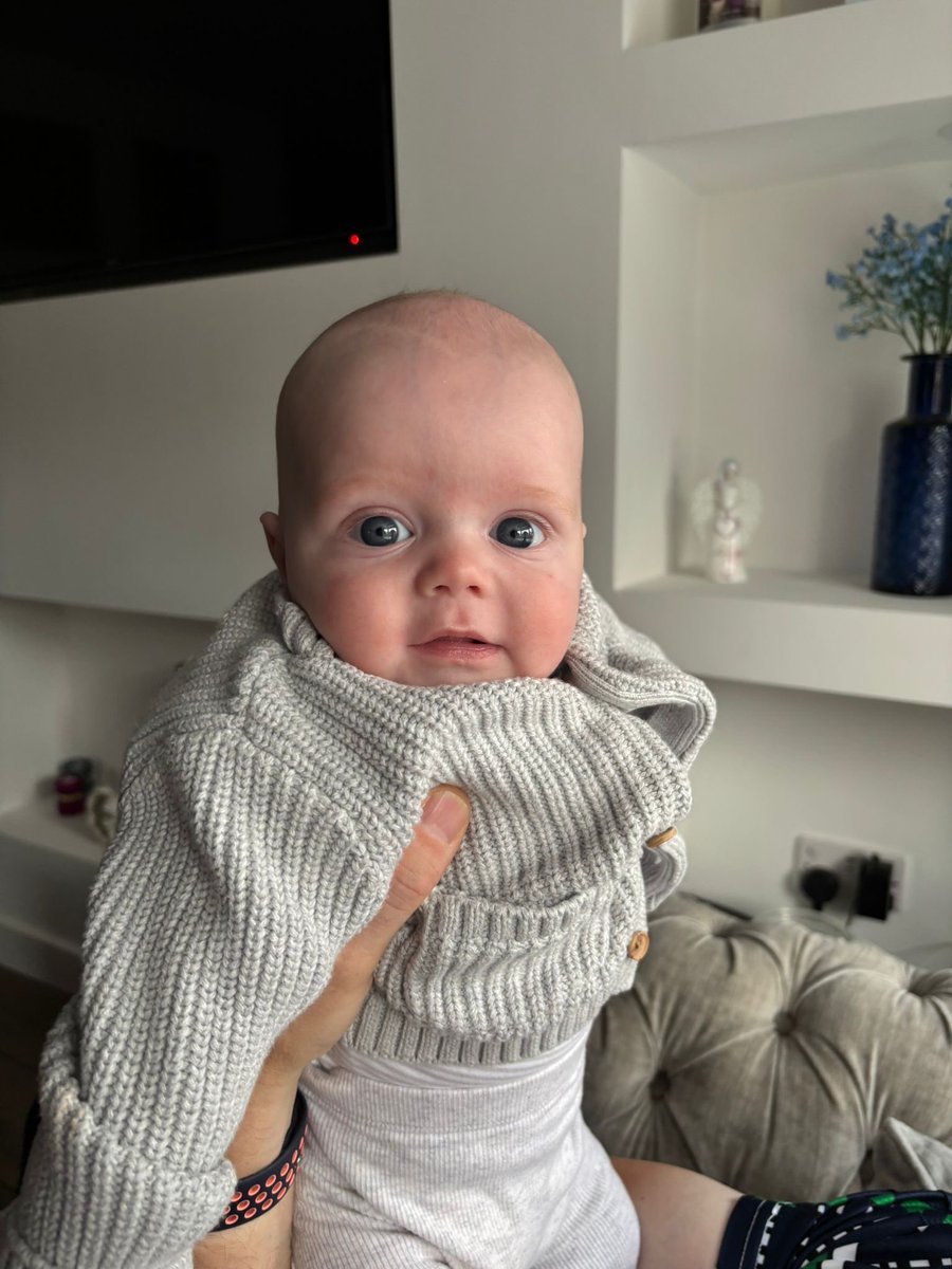 Our beautiful Grandson Rowan, 16 weeks Friday . We absolutely love him so much, such a very precious little boy 💙