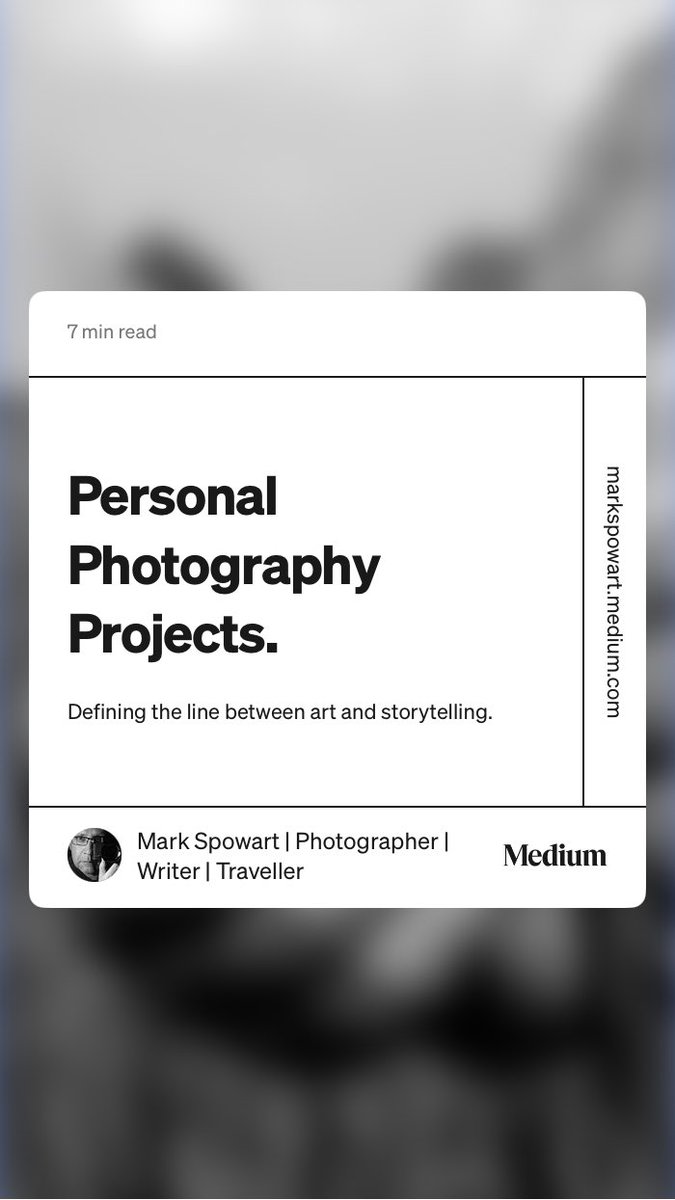 markspowart17's tweet image. Thinking of starting a personal photo project? Check out this story I wrote on ⁦@Medium⁩ “Personal Photography Projects.” by Mark Spowart | Photographer | Writer | Traveller
#photography #personalprojects #personalgrowth #personaldevelopment medium.com/full-frame/per…