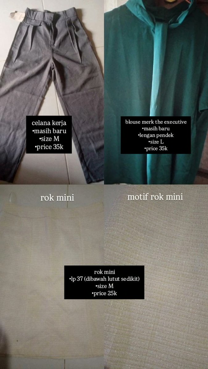 sawturnn___'s tweet photo. tmntmnn aku mau nawarin preloved. ada yg masih baru, ada jg yg dipake cm bbrp kali ajaa. lumayan buat nambahin beli perintilan buat wisudaku gais🥺
kl mau lebih detail boleh dm yaaaa🥰 https://t.co/pFBDeUbuqv