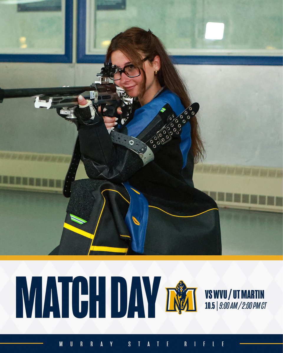 RacersRifle's tweet image. Match Day in MKY‼️

📍 Murray, Kentucky 
🆚 WVU / UT Martin
🏟️ Pat Spurgin Rifle Range 
⏰ 9:00 AM / 2:00 PM CT
📊 ncaarifle.org

#GoRacers🏇