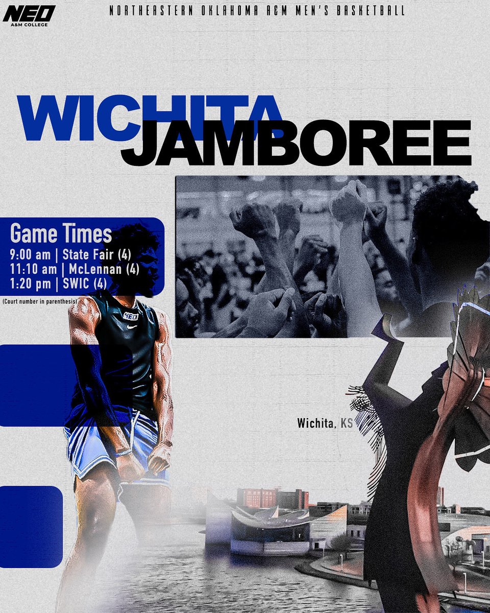 NEO Men’s Basketball is in Wichita, KS today for the Wichita Jamboree. Matchups include State Fair, McLennan, and SWIC.