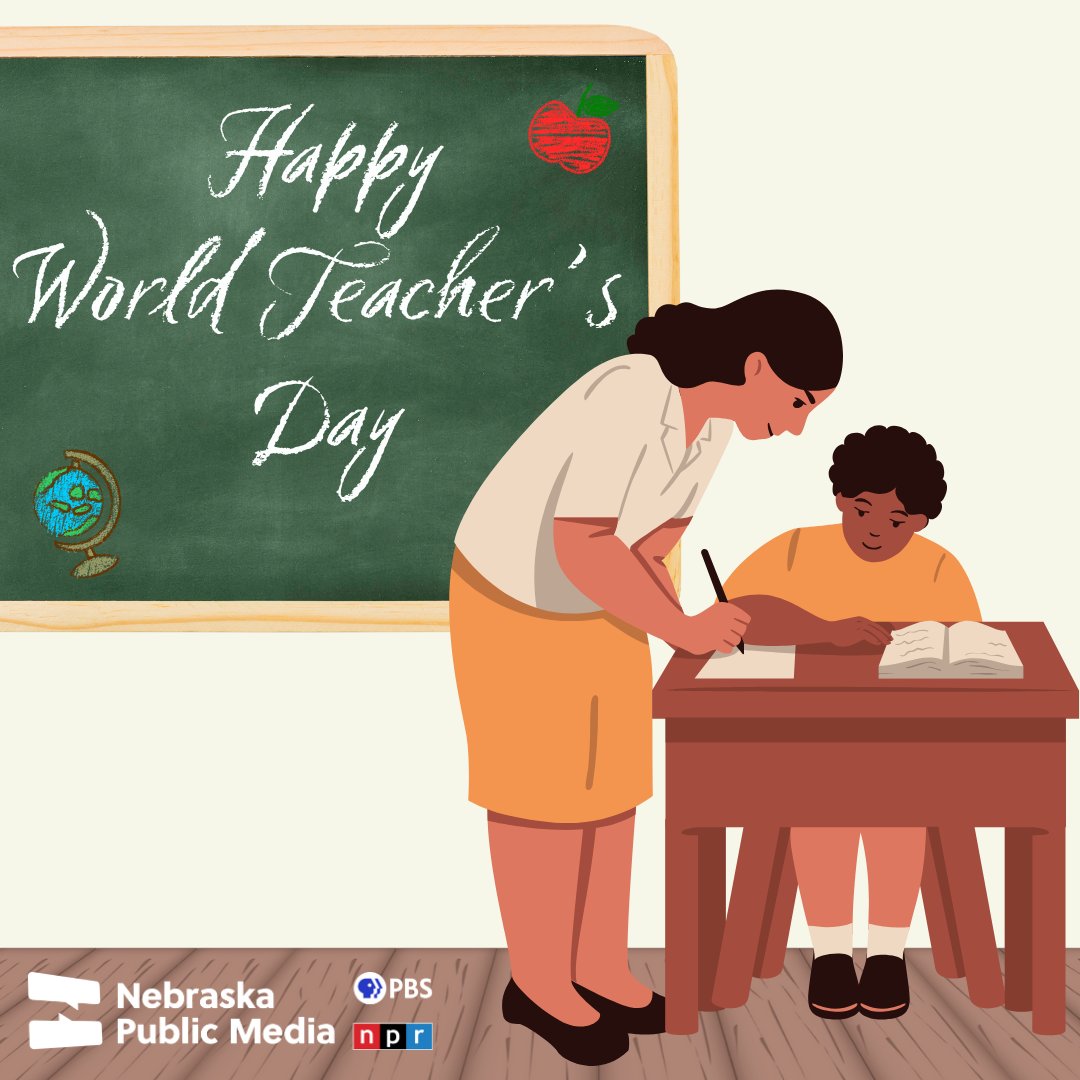 NebPublicMedia's tweet photo. Happy #WorldTeachersDay! 🍎

Today we celebrate the educators who inspire, guide, and shape future generations. Who’s a teacher that made a lasting impact on your life? https://t.co/Sr3IdZ3DMb