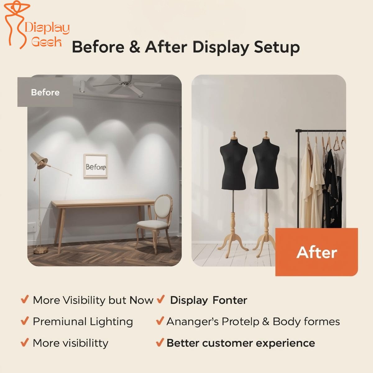 Displaygeeek's tweet photo. 👀 See the transformation!
 Swipe ➡ to see how DisplayGeek’s tailor’s dummies &amp; body forms turn an ordinary corner into a professional display.
 
 💡 Perfect for boutiques, showrooms &amp; exhibitions!
 #DisplayGeek #BeforeAfter #RetailDisplay #TailorsDummy #BodyForms https://t.co/RLjuTqMC29