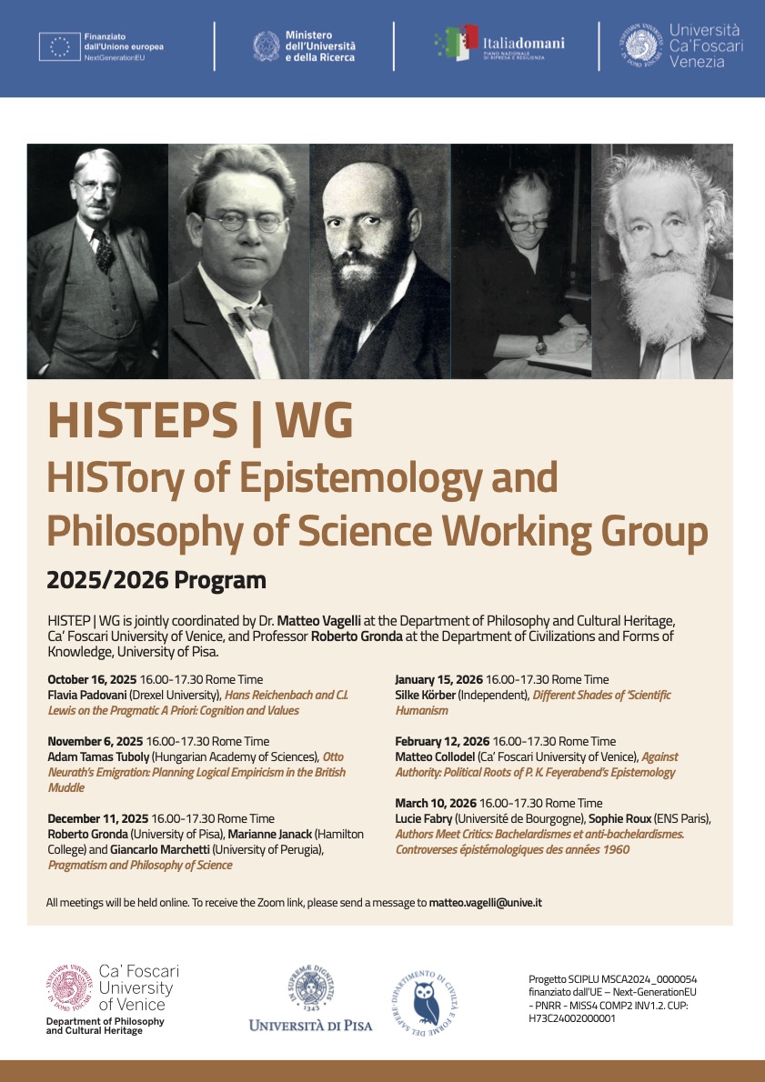 📢We’re happy to present the next activity of SCIPLU: the launch of HISTEPS, an online monthly seminar series on the history &amp; philosophy of science, coordinated by
<a href="/MatteoVagelli/">Matteo Vagelli</a> 
📷See the full programme below for more info