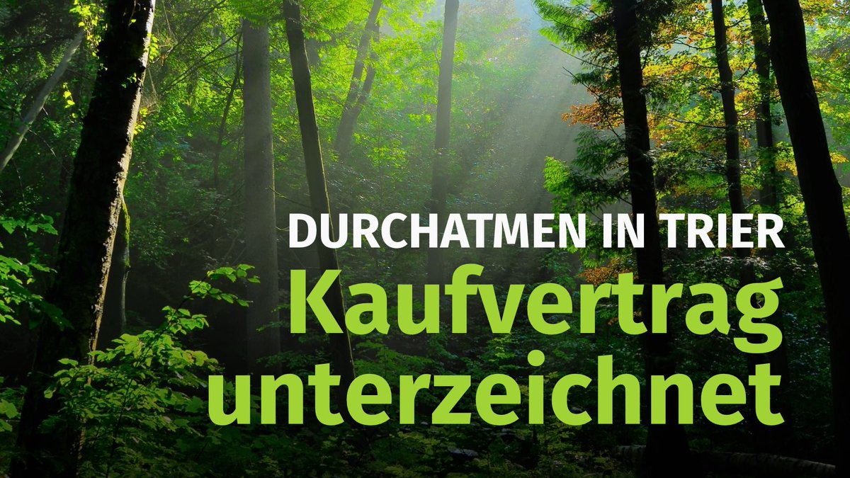 ✅ Kaufvertrag unterzeichnet: Wald in Trier gerettet!

🌳 Ein besonderer Naturraum mitten in der Stadt bleibt erhalten.

💚 Diesen Erfolg verdanken wir allen, die Wald genauso lieben wie wir!

ℹ️ Mehr Infos &amp; Patenschaft: wildewaelder.org/trier-wald-nat…