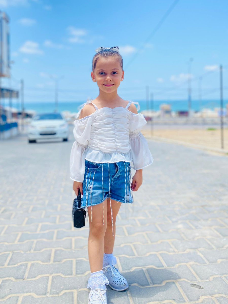 This is my little girl, my sister, and my daughter at the same time, Manar Al-Madhoun, only 6 years old, was murdered by Israel..

Manar loved to dress up and play; everything about her was pure childhood and innocence.

I watched her grow up before my eyes, but she left us