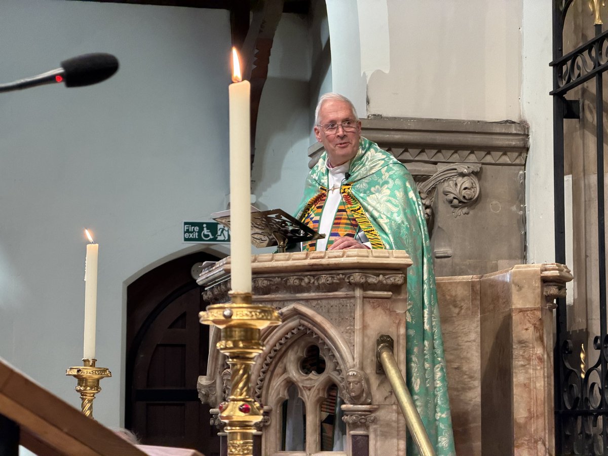 A snap of <a href="/BishopSouthwark/">Bishop of Southwark</a> preaching at this afternoon’s service of thanksgiving marking the 50th anniversary of the Mortlake with East Sheen Team!

<a href="/ChristChurchESh/">Christ Church East Sheen</a>
<a href="/mortlakerector/">St Mary Mortlake 💙</a> 
<a href="/SouthwarkCofE/">Southwark Diocese</a>