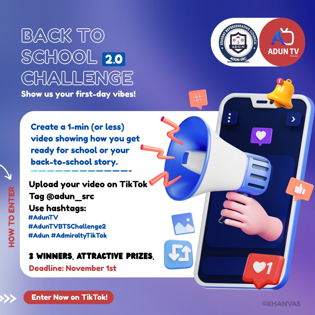adun_src's tweet image. #admiraltyuniversity
#adun #src
#Adunsrc #Freshman
#backtoschool #backtocollege