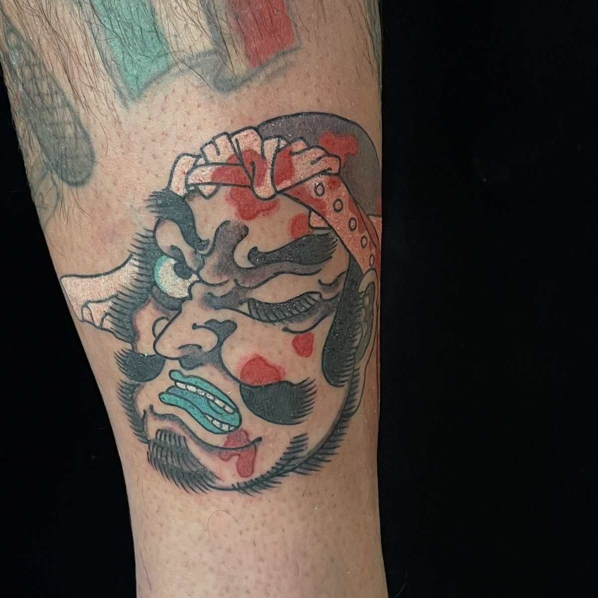 作者不詳 唐物 男 人物画 刺青 入れ墨 和彫り 絹本 肉筆 まくり 和