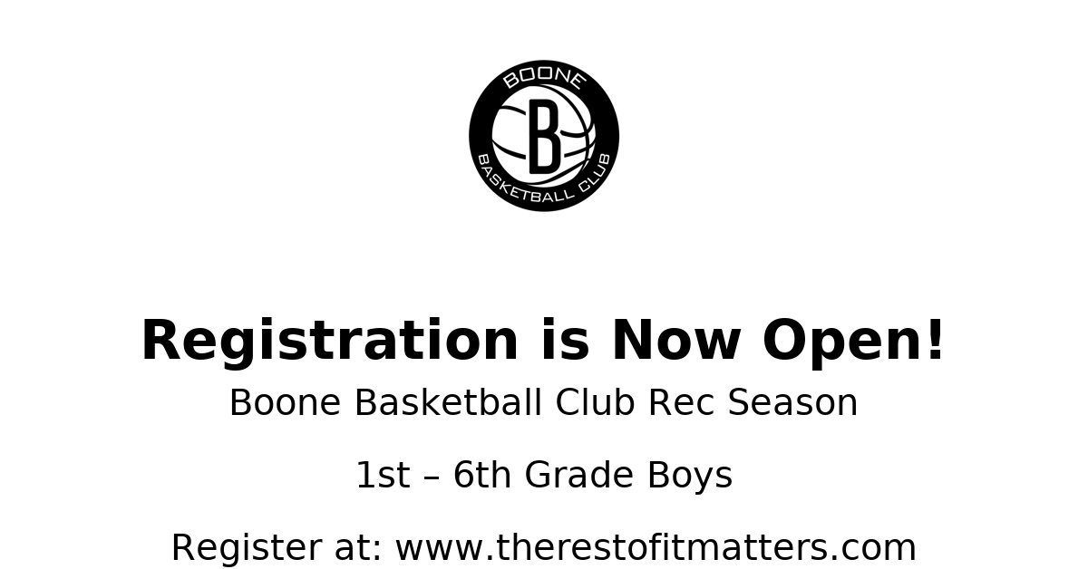 BooneBballClub's tweet photo. Get registered for the Boone Basketball Club Boys Rec Season. https://t.co/lHbosWc8Qu