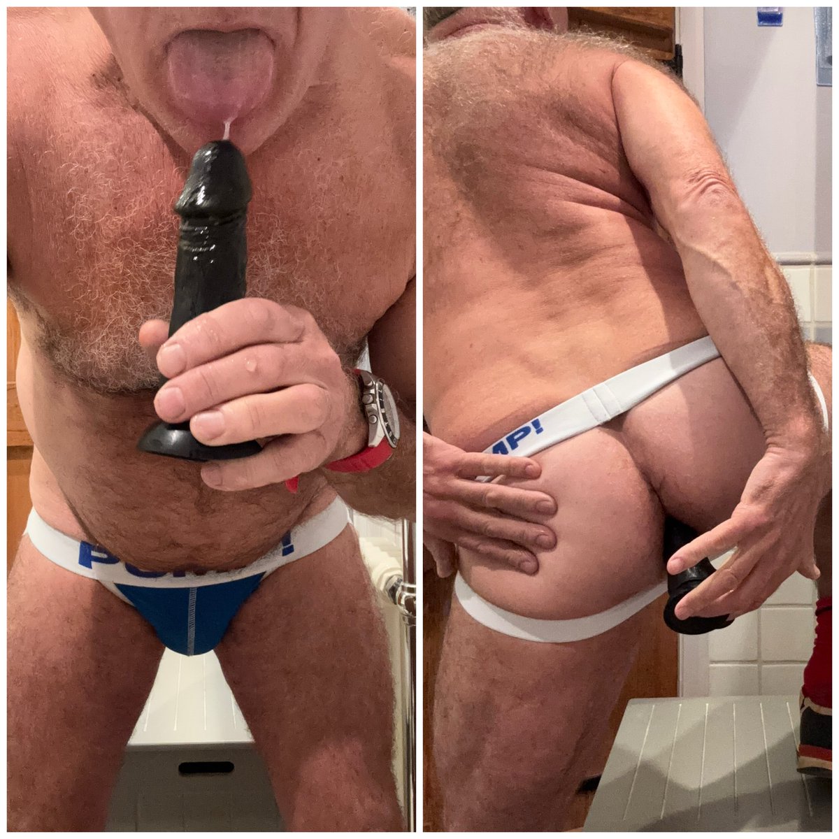 #bottomdaddy in #Rocky #gayworkoutgear #pumpjockstrap #blackdildo #poppers