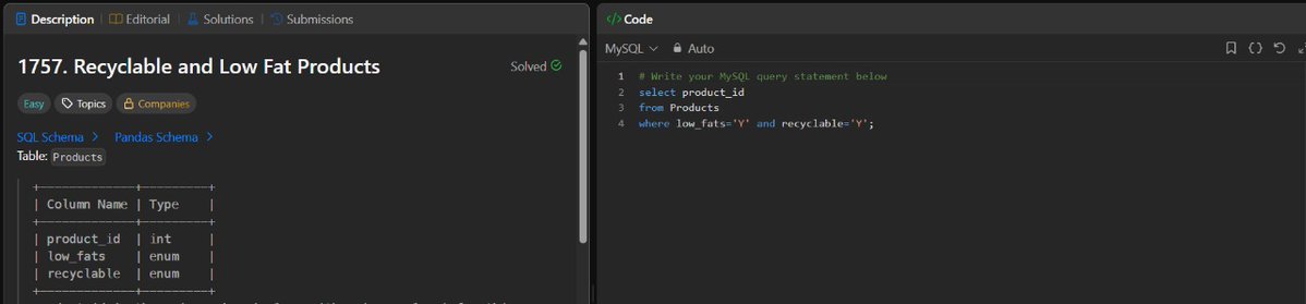DataCode2025's tweet image. Day 15 Of✅ 100DaysOfSQL challenges
Today just did revision.
Revised the basic selects in sql .
#SQL #Data #100Dayschallenge #DataScience