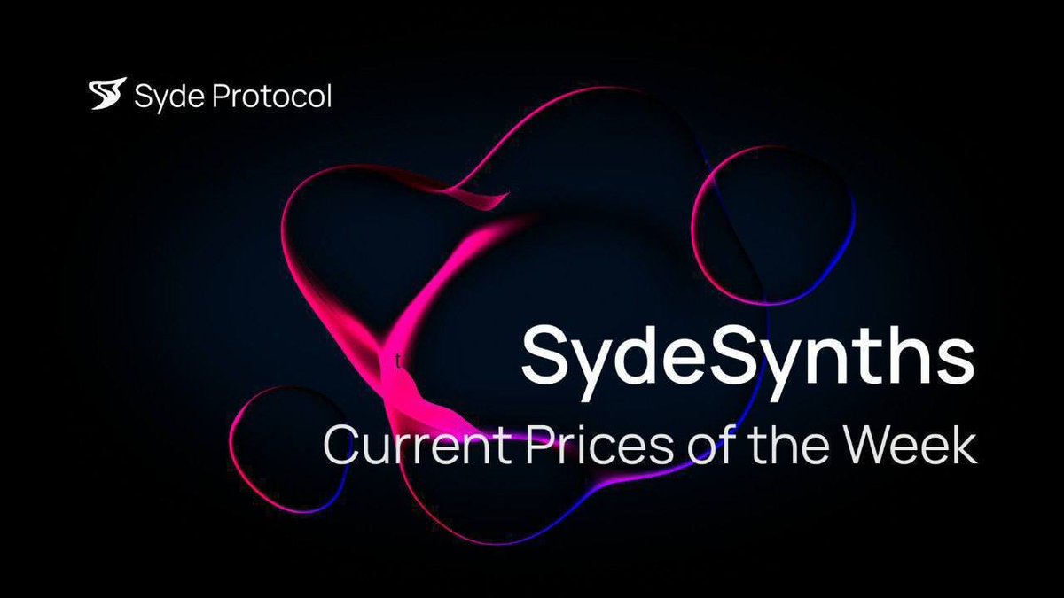 📊 SydeSynths Weekly

Current prices of Syde synthetic assets and their weekly changes:

• $syBTC – $123,079.00 (+9,082.00🔺)
• $syETH – $4,521.94 (+338.72🔺)
• $sySOL – $230.38 (+19.98🔺)
• $syXAU – $3,886.89 (+197.86🔺)
• $syTON – $2.81 (+0.14🔺)

🚀 Try out Syde Protocol