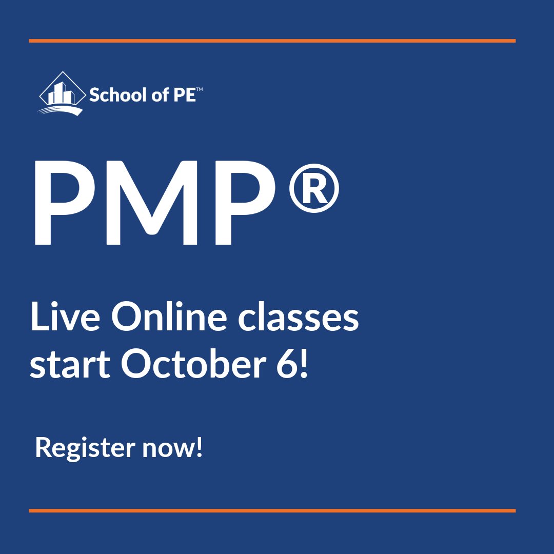 schoolofpe's tweet photo. It's time to get certified! Our PMP Live Online classes start October 6. Space is limited, so be sure to register today!
https://t.co/0XdejFQDci https://t.co/rt4dHSQ2WO