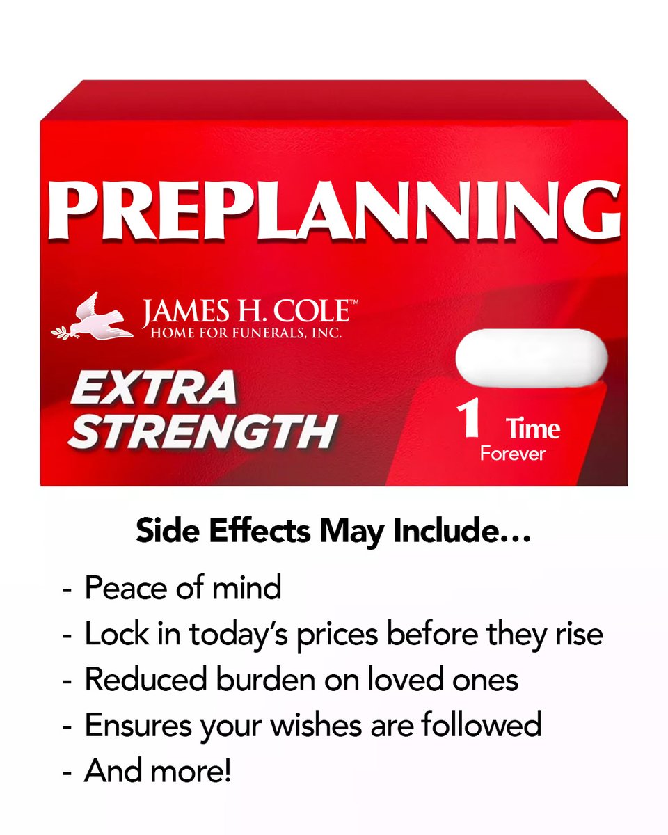 One time. Peace of Mind. Forever relief. Now available at James H. Cole.