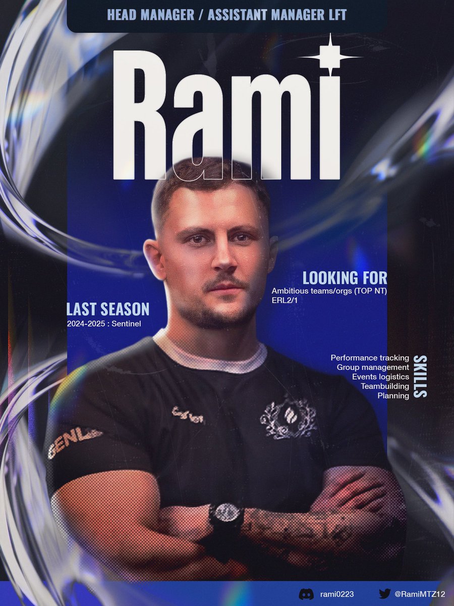 I’m LFT for 2025-2026 as Manager / assistant manager 🇫🇷/🇪🇺

Thanks for visual <a href="/melodiexe_/">melo</a>
References: 
<a href="/Heinze_LoL/">Heinze</a>
<a href="/bvigjjerge/">bvig</a>
Likes &amp; RT's Appreciated. 📩
DM open for any informations .