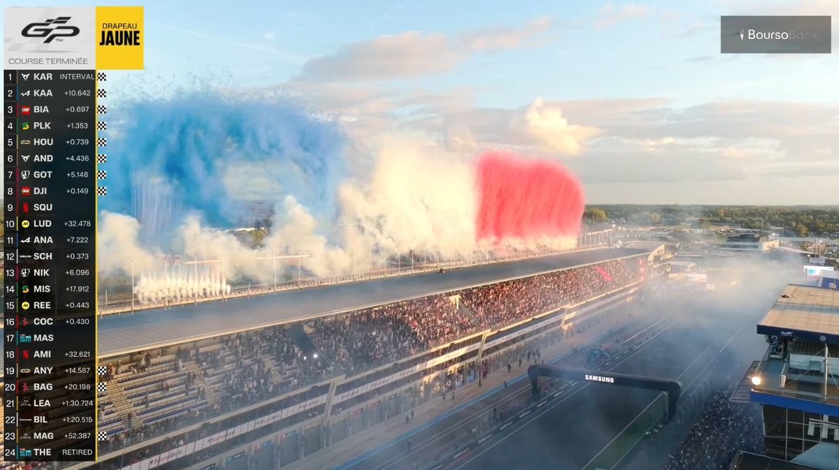 🏎️ Organisation, prod TV, programme de tout le week-end, sportif ou autour : le #GPExplorer3 est un évènement qui est arrivé a maturité. Tout était époustouflant. 🤯

Quel dommage que ce soir le dernier ! 😢 #TheLastRace Merci encore aux équipes de Squeezie et BRAVO à tous ! ❤️