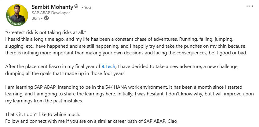 Samyubik's tweet photo. Wrote something on linkedin. https://t.co/kOZLHqNsnR