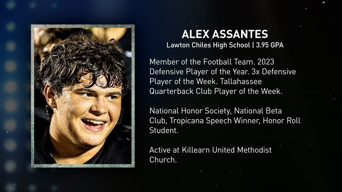 Congratulations to SR Defensive Player, Alex Assantes for being named the Friday Night Rivals Scholar Athlete of The Week. We are proud of you Alex for your leadership and hard work on and off the field.