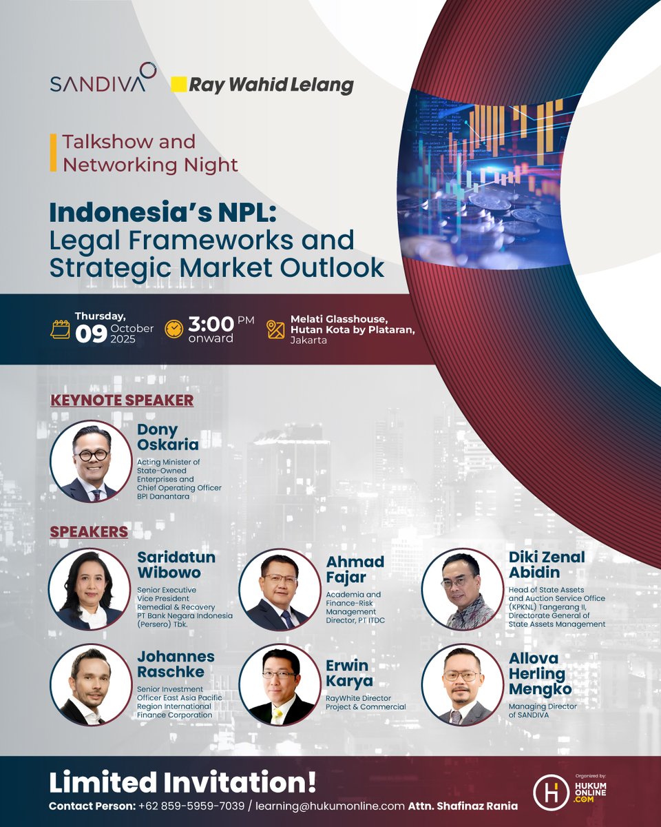 Non-Performing Loans (NPLs) remain one of the most pressing challenges in Indonesia’s financial sector. From legal complexities in asset execution to market dynamics in attracting investors, stakeholders must navigate both risks and opportunities to support sustainable recovery