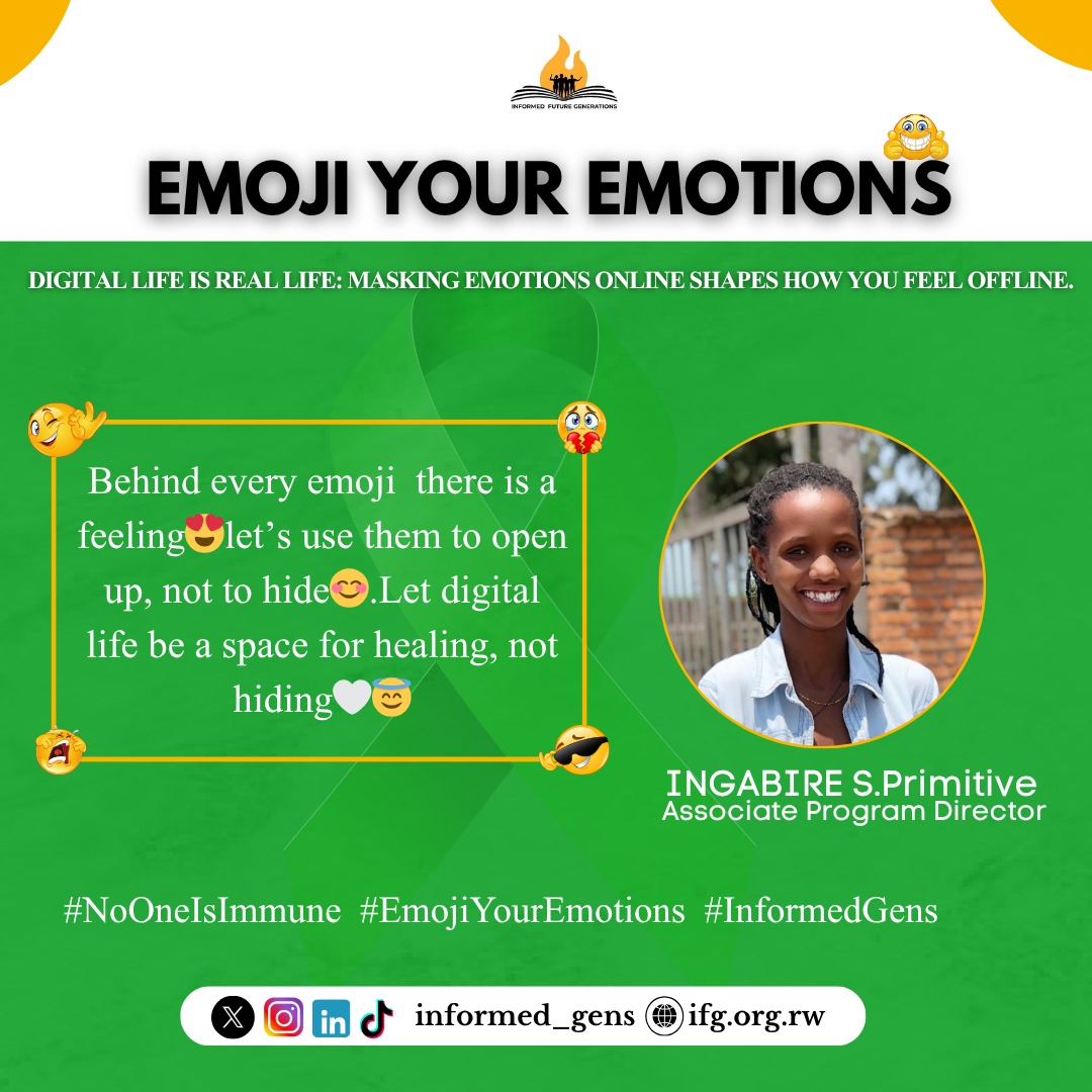 informed_gens's tweet image. Every emoji has a feeling behind it🫣.

From 😊 to 😢 to 🥹, they express what words sometimes can’t.
Let’s use emojis to connect better 🤝, show kindness 💞, and make our digital world a safe space for healing &amp;amp; #mentalwellness.

 #InformedGens
#EmojiYourEmotions
#NoOneIsImmune