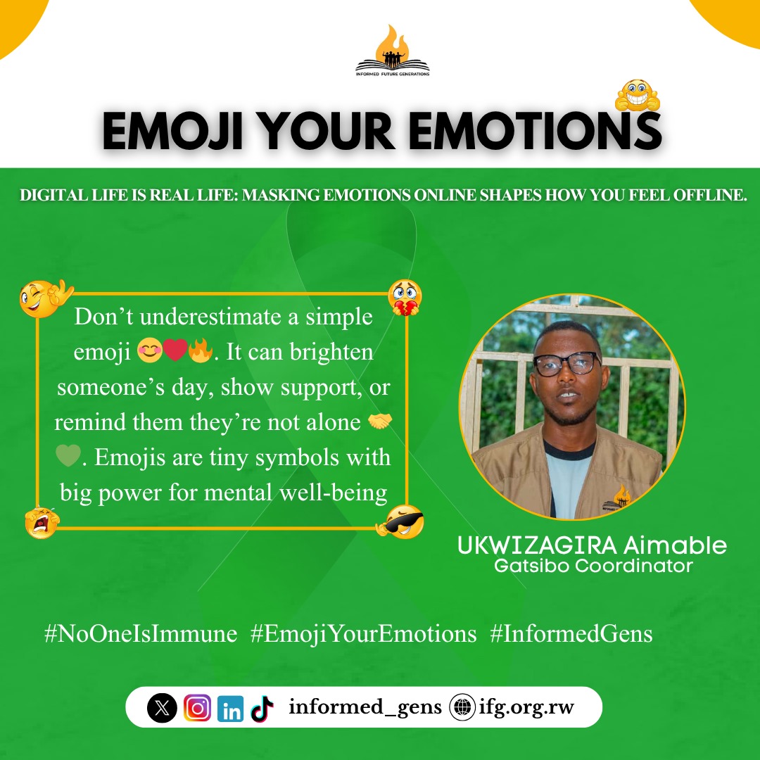 informed_gens's tweet image. Every emoji has a feeling behind it🫣.

From 😊 to 😢 to 🥹, they express what words sometimes can’t.
Let’s use emojis to connect better 🤝, show kindness 💞, and make our digital world a safe space for healing &amp;amp; #mentalwellness.

 #InformedGens
#EmojiYourEmotions
#NoOneIsImmune