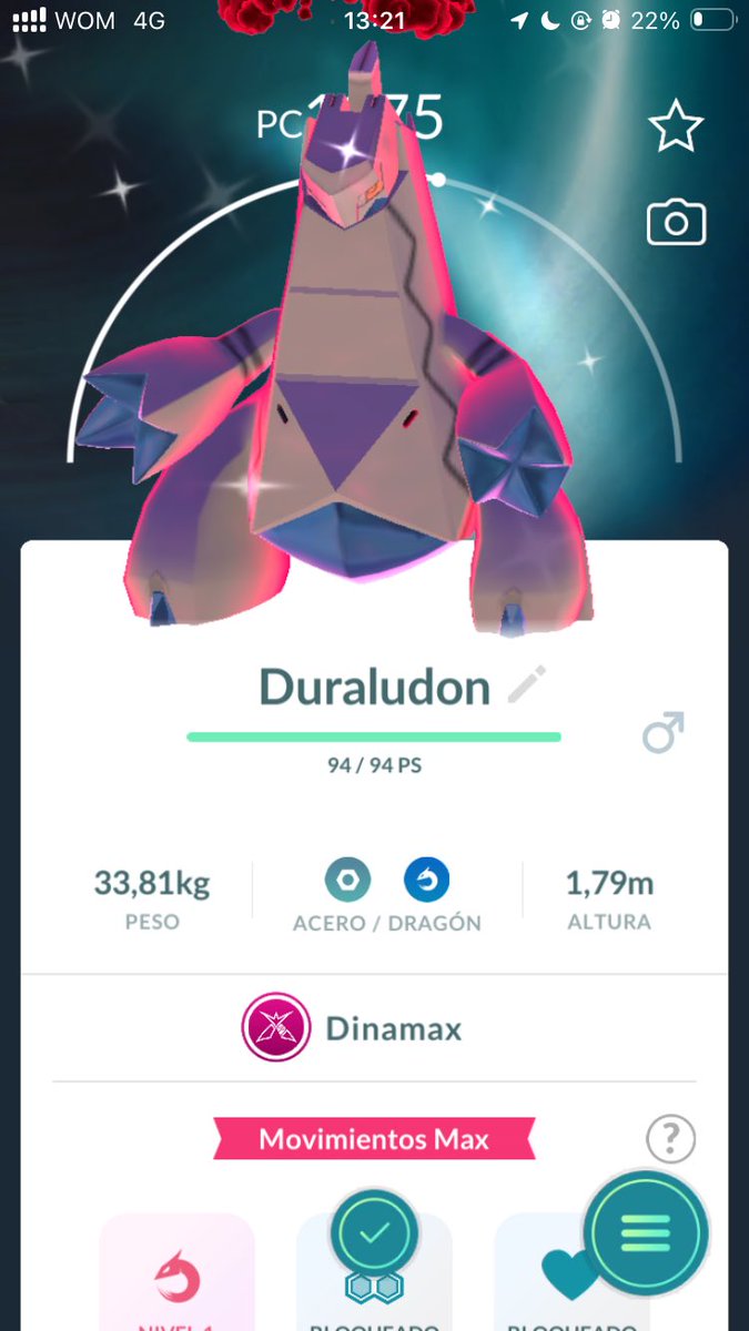 sebi_mau's tweet photo. ✨Duraludon shiny Dinamax ✨🤩🥳 registrado en mi Pokédex! #Galar #PokemonGO #Variocolor 💥✨ https://t.co/SjOHOJ60Id