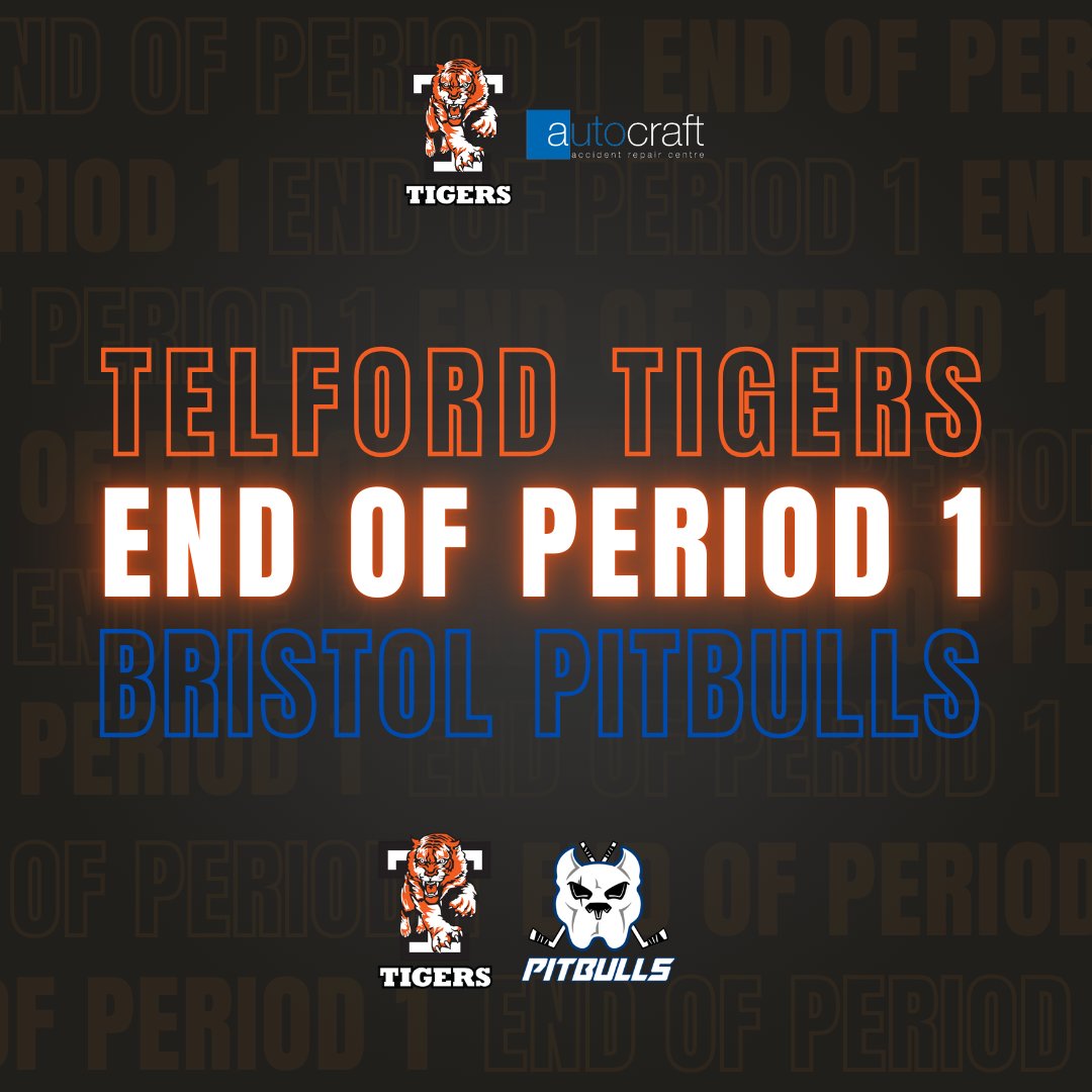 Tigersresults's tweet image. End of the 1st period @Telford_Tigers 2 @BristolPitbulls 2
