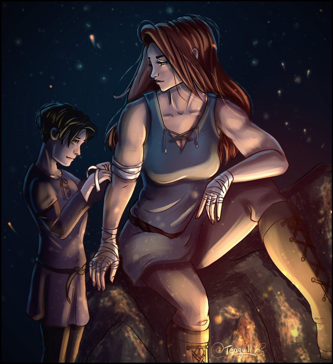 TeaQuill's tweet image. This is a gift for a0040pc of Maxine and Charles, two characters from his "BFG: Return to Angleland. You can read the first series and the continuation featuring these two characters on DeviantArt. 

He's so  smol compared to her =^_^=
#SizeTwitter #giantess
