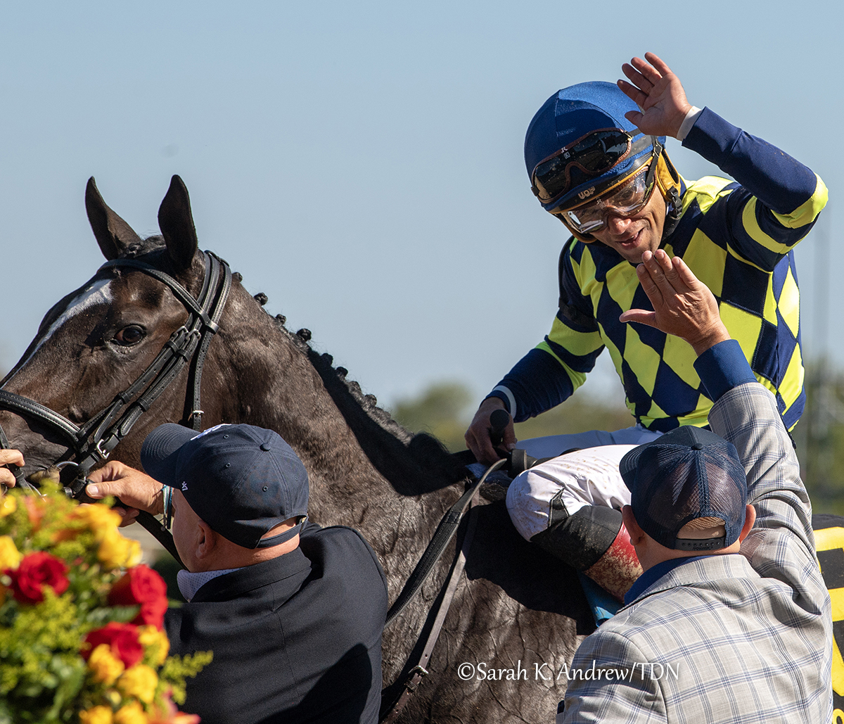 theTDN's tweet image. There's something spectacular about watching a top-class New York-bred collecting a career-highlight Grade I victory in their home state 🗽 IRON ORCHARD (Authentic) did just that Saturday at the Belmont at the Big A meeting, gritting it out to win the GI Frizette Stakes by a nose…