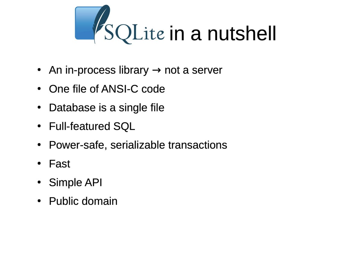 SQLite: How it works by Richard Hipp (2024)

"Every engineer should watch this," read one of the comments on this lecture.  It's so good to hear about the internals from the creator himself.

youtu.be/ZSKLA81tBis